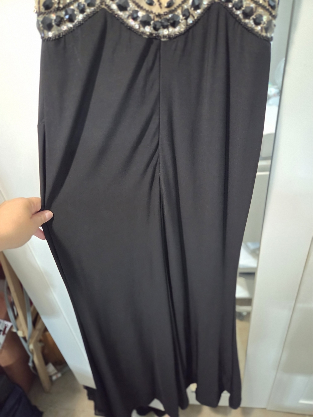 Dave & Johnny Beaded Black & Nude Evening Gown - Picture 10 of 12